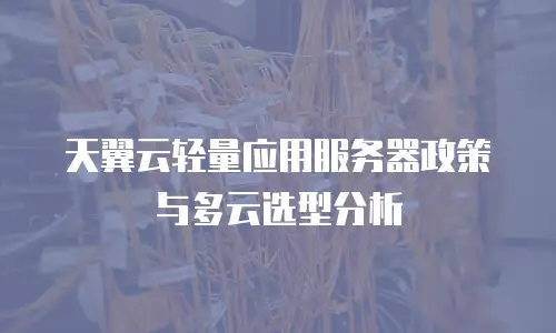 天翼云轻量应用服务器政策与多云选型分析