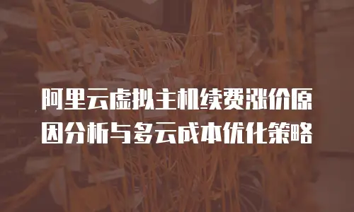 阿里云虚拟主机续费涨价原因分析与多云成本优化策略