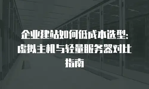 企业建站如何低成本选型：虚拟主机与轻量服务器对比指南