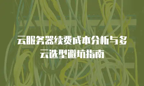云服务器续费成本分析与多云选型避坑指南