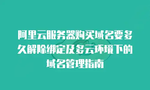 阿里云服务器购买域名要多久解除绑定及多云环境下的域名管理指南