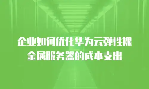 企业如何优化华为云弹性裸金属服务器的成本支出