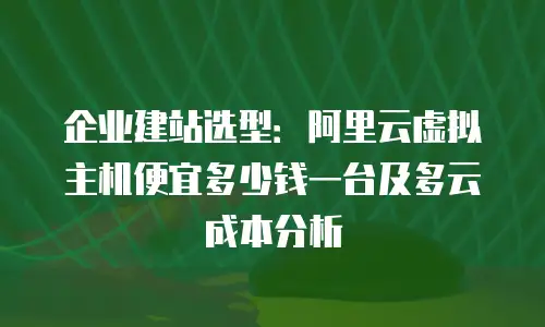企业建站选型：阿里云虚拟主机便宜多少钱一台及多云成本分析