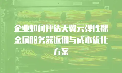 企业如何评估天翼云弹性裸金属服务器返佣与成本优化方案