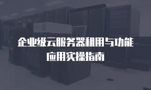 企业级云服务器租用与功能应用实操指南