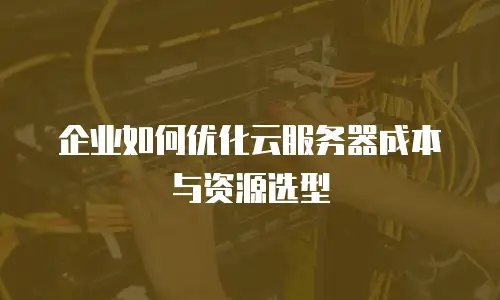 企业如何优化云服务器成本与资源选型