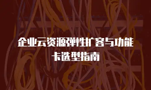 企业云资源弹性扩容与功能卡选型指南