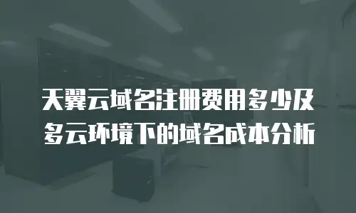 天翼云域名注册费用多少及多云环境下的域名成本分析