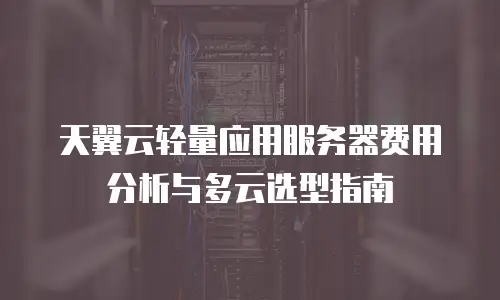 天翼云轻量应用服务器费用分析与多云选型指南