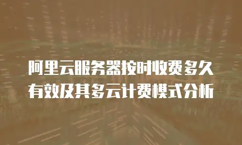 阿里云服务器按时收费多久有效及其多云计费模式分析