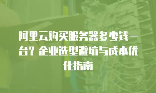 阿里云购买服务器多少钱一台？企业选型避坑与成本优化指南