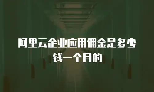 阿里云企业应用佣金是多少钱一个月的