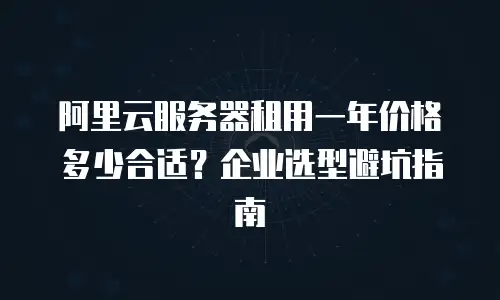 阿里云服务器租用一年价格多少合适？企业选型避坑指南