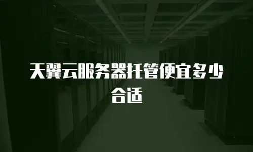 天翼云服务器托管便宜多少合适
