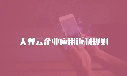 天翼云企业应用返利规则