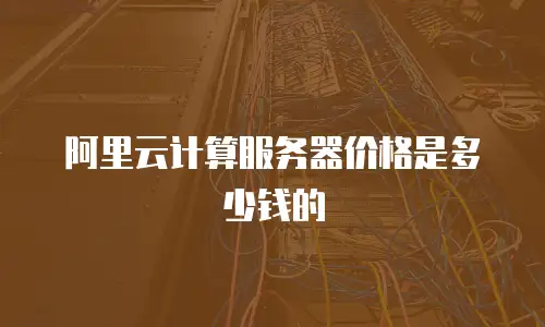 阿里云计算服务器价格是多少钱的