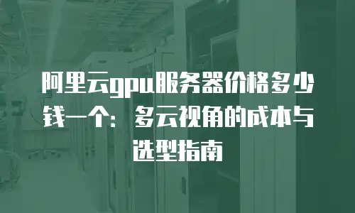 阿里云gpu服务器价格多少钱一个：多云视角的成本与选型指南