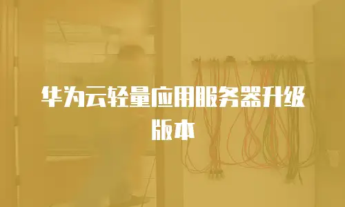 华为云轻量应用服务器升级版本