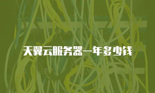 天翼云服务器一年多少钱