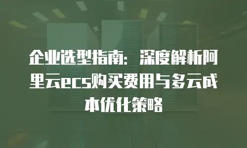 企业选型指南：深度解析阿里云ecs购买费用与多云成本优化策略