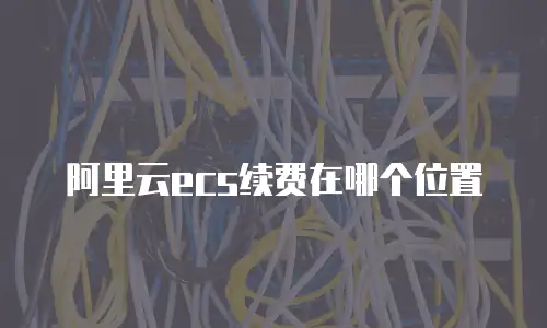 阿里云ecs续费在哪个位置