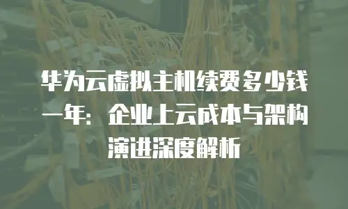 华为云虚拟主机续费多少钱一年：企业上云成本与架构演进深度解析