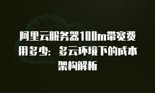 阿里云服务器100m带宽费用多少：多云环境下的成本架构解析