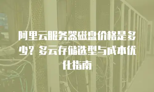 阿里云服务器磁盘价格是多少？多云存储选型与成本优化指南