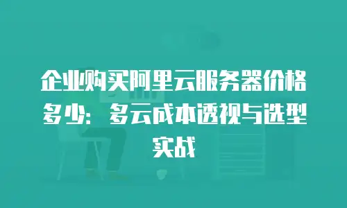 企业购买阿里云服务器价格多少：多云成本透视与选型实战