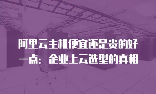 阿里云主机便宜还是贵的好一点：企业上云选型的真相