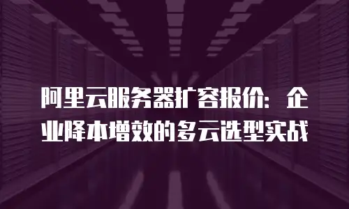 阿里云服务器扩容报价：企业降本增效的多云选型实战