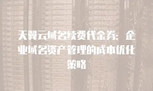 天翼云域名续费代金券：企业域名资产管理的成本优化策略