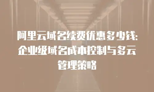 阿里云域名续费优惠多少钱：企业级域名成本控制与多云管理策略