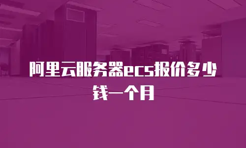 阿里云服务器ecs报价多少钱一个月