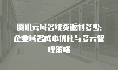 腾讯云域名续费返利多少：企业域名成本优化与多云管理策略
