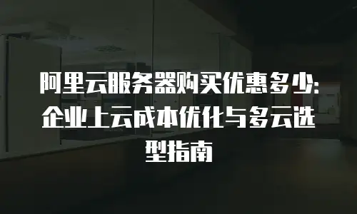 阿里云服务器购买优惠多少：企业上云成本优化与多云选型指南