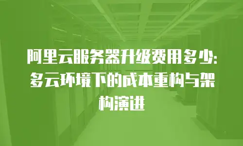 阿里云服务器升级费用多少：多云环境下的成本重构与架构演进