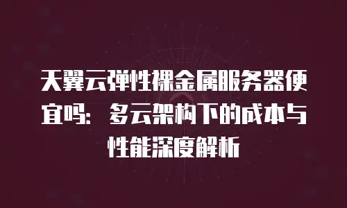 天翼云弹性裸金属服务器便宜吗：多云架构下的成本与性能深度解析