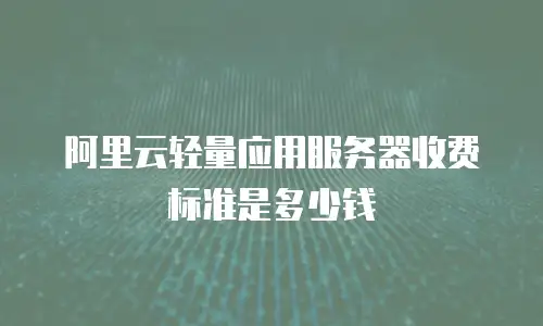 阿里云轻量应用服务器收费标准是多少钱
