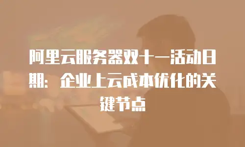 阿里云服务器双十一活动日期：企业上云成本优化的关键节点