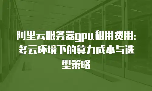 阿里云服务器gpu租用费用：多云环境下的算力成本与选型策略