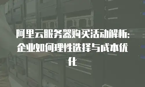 阿里云服务器购买活动解析：企业如何理性选择与成本优化
