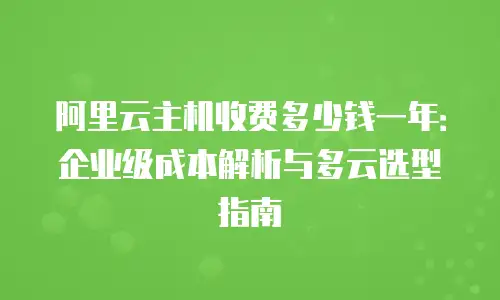 阿里云主机收费多少钱一年：企业级成本解析与多云选型指南