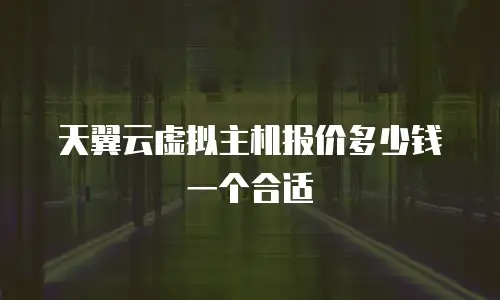 天翼云虚拟主机报价多少钱一个合适