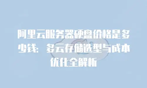 阿里云服务器硬盘价格是多少钱：多云存储选型与成本优化全解析