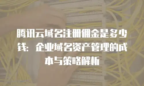 腾讯云域名注册佣金是多少钱：企业域名资产管理的成本与策略解析