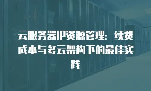 云服务器IP资源管理：续费成本与多云架构下的最佳实践