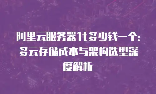 阿里云服务器1t多少钱一个：多云存储成本与架构选型深度解析
