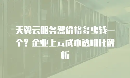 天翼云服务器价格多少钱一个？企业上云成本透明化解析