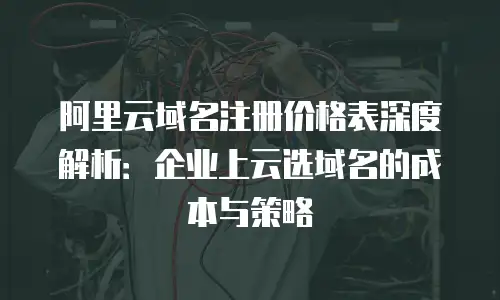 阿里云域名注册价格表深度解析：企业上云选域名的成本与策略